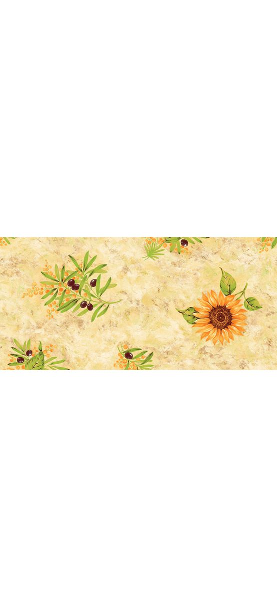 Faţă de masă impermeabilă Bergamo Summer, d-c-fix, bej cu imprimeu floarea soarelui, 138 cm lăţime
