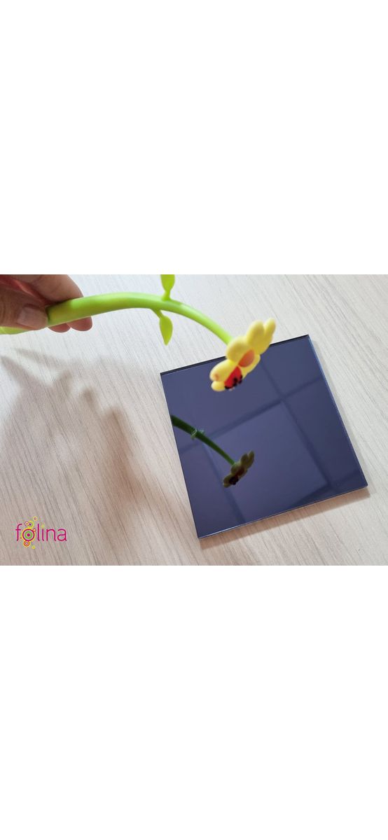Set 12 stickere oglindă Pătrat, decoraţiune perete din oglindă acrilică gri