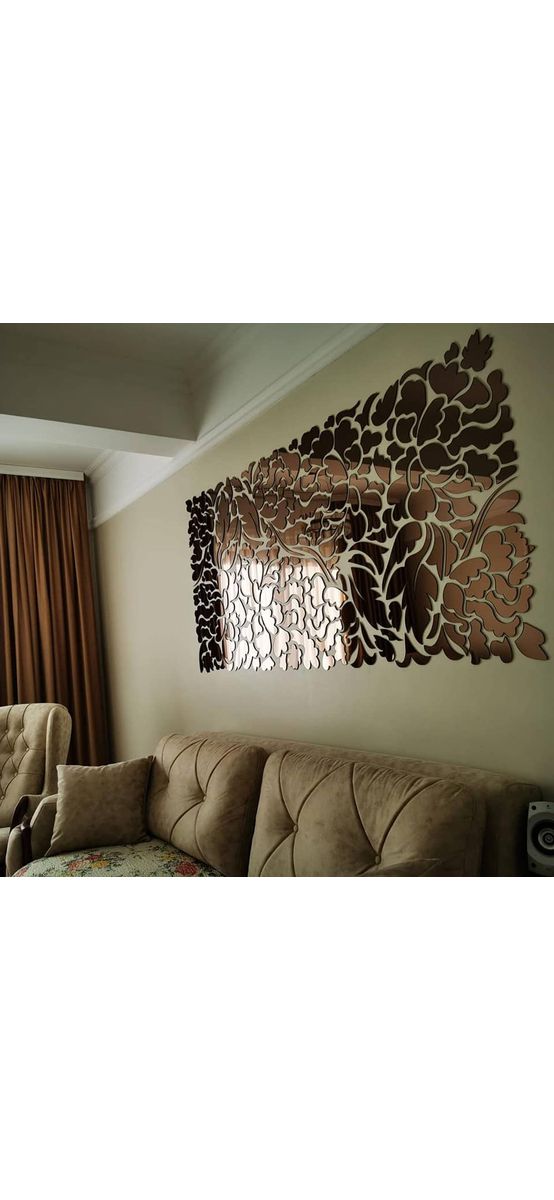 Oglindă decorativă Flower Blossom, Folina, culoare bronz, dimensiune oglindă 200x93 cm