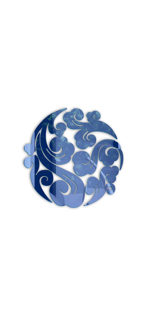 Oglindă decorativă Waves, Folina, culoare albastră, dimensiune oglindă 50 cm