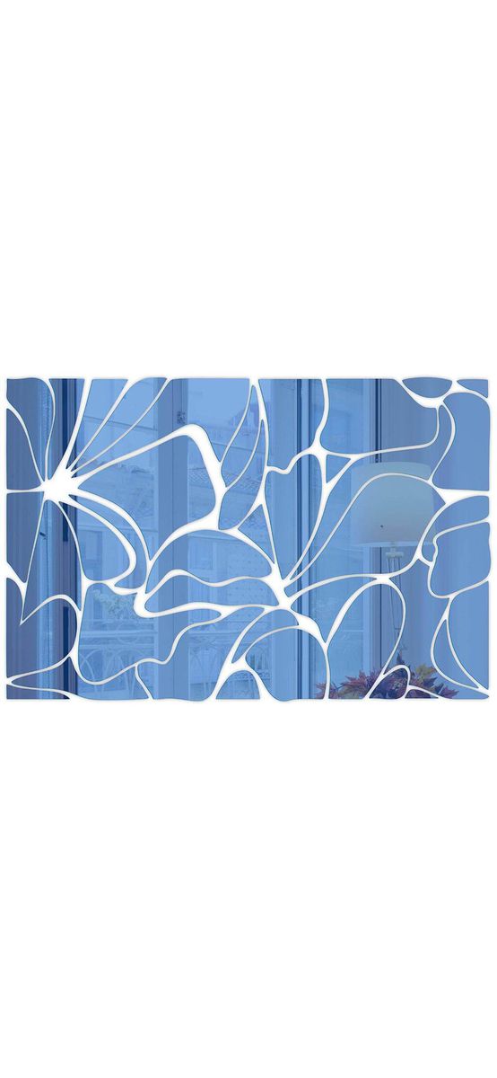 Oglindă decorativă Zora, Folina, decoraţiune perete din oglindă acrilică albastră, 120x80 cm
