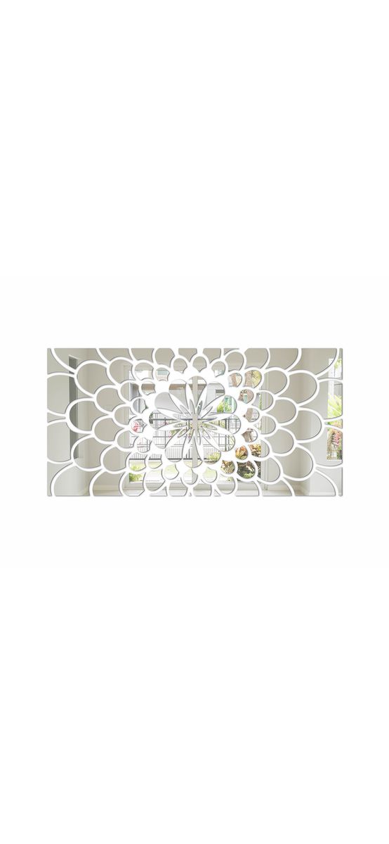 Oglindă decorativă argintie Carla, 100x50 cm