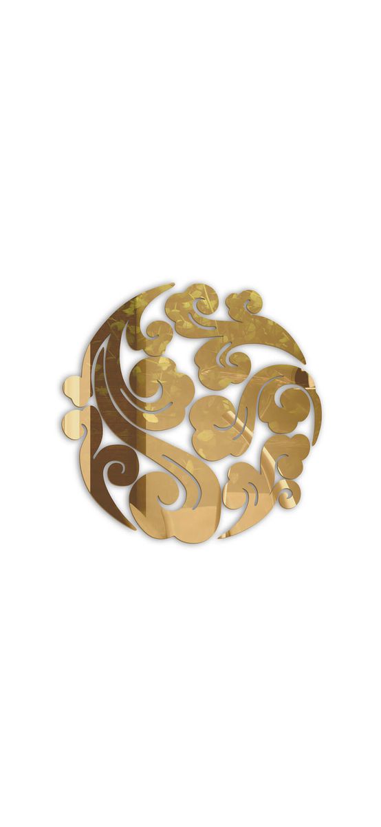 Oglindă decorativă Waves, Folina, culoare aurie, dimensiune oglindă 50 cm