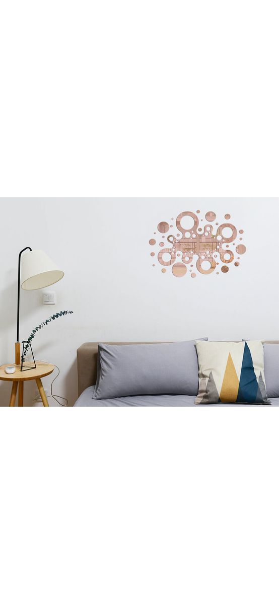 Decoraţiune perete Dante, din oglindă acrilică bronz, model geometric