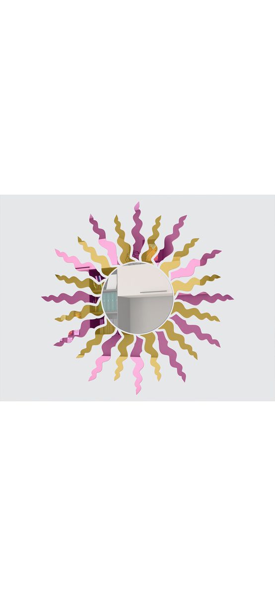 Oglindă decorativă colorată Emily, Folina, decorațiune pentru perete, dimensiune oglindă 80 cm