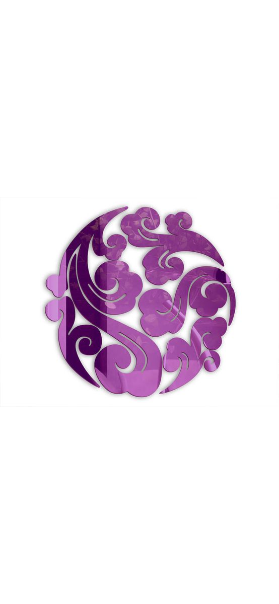 Oglindă decorativă Waves, Folina, culoare mov, dimensiune oglindă 50 cm