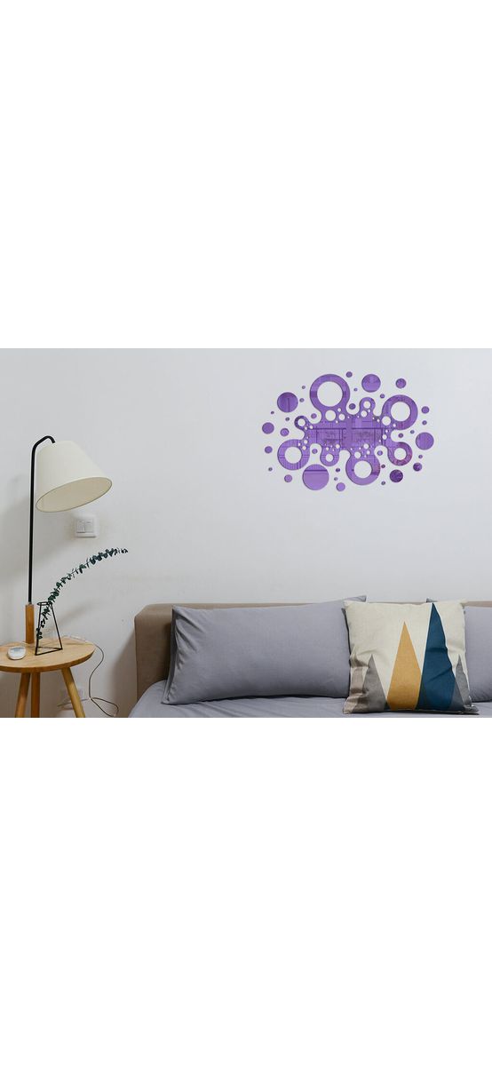 Decoraţiune perete din oglindă mov, model geometric