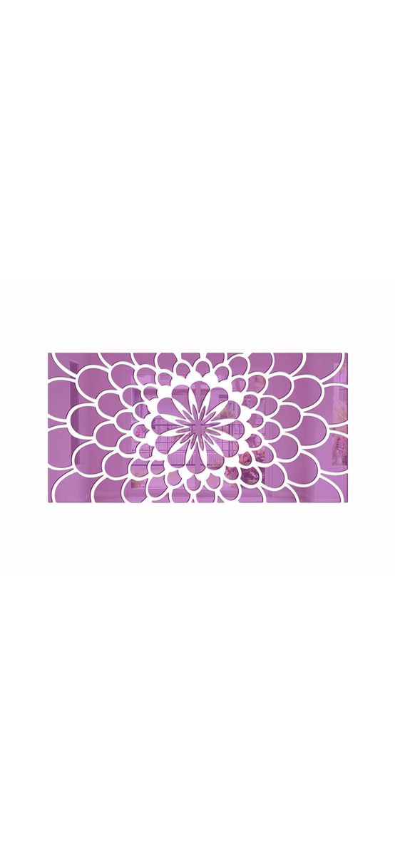 Oglindă decorativă mov Carla, decoraţiune perete din oglindă acrilică mov, 100x50 cm