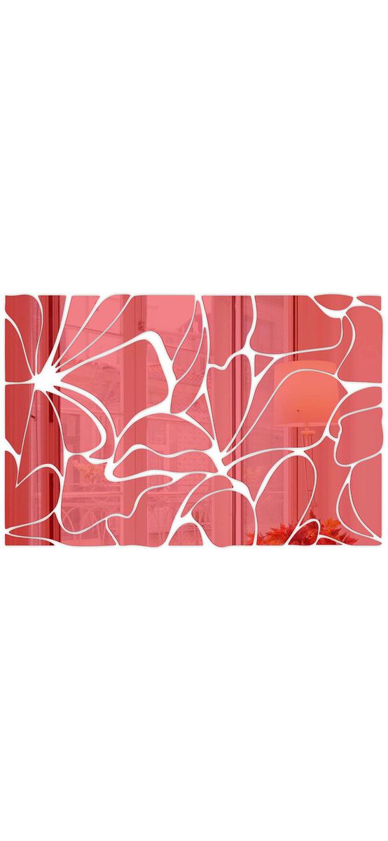 Oglindă decorativă Zora, Folina, decoratiune pentru perete din oglinda acrilica rosie, 120x80 cm