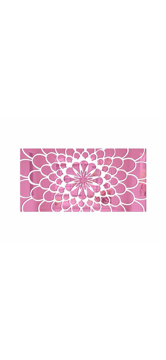Oglindă decorativă roz Carla, decoraţiune perete din oglindă acrilică roz,100x50 cm