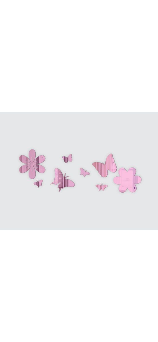 Decoraţiune oglindă roz Spring, Folina, oglindă acrilică, decorațiune pentru perete