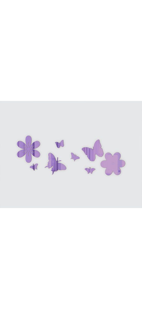 Decoraţiune oglindă violet Spring, Folina, oglindă acrilică, decorațiune pentru perete