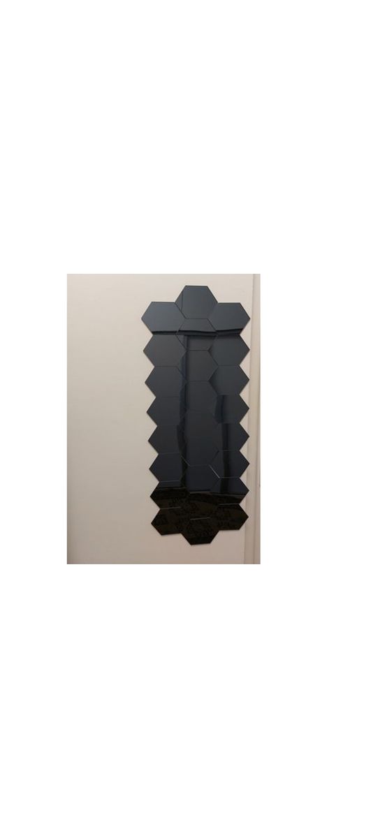 Set 10 stickere oglindă Hexagon, decoraţiune din oglindă acrilică fumurie, 10x12 cm
