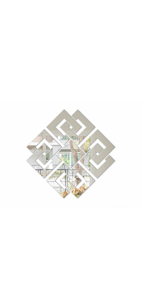 Oglindă decorativă Ivona, Folina, model geometric, 50 cm