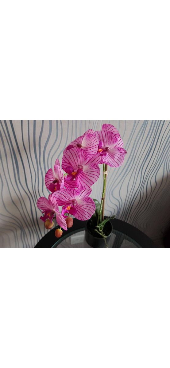 Flori artificiale, Folina, aranjament orhidee roz Olivia, 45 cm înălţime