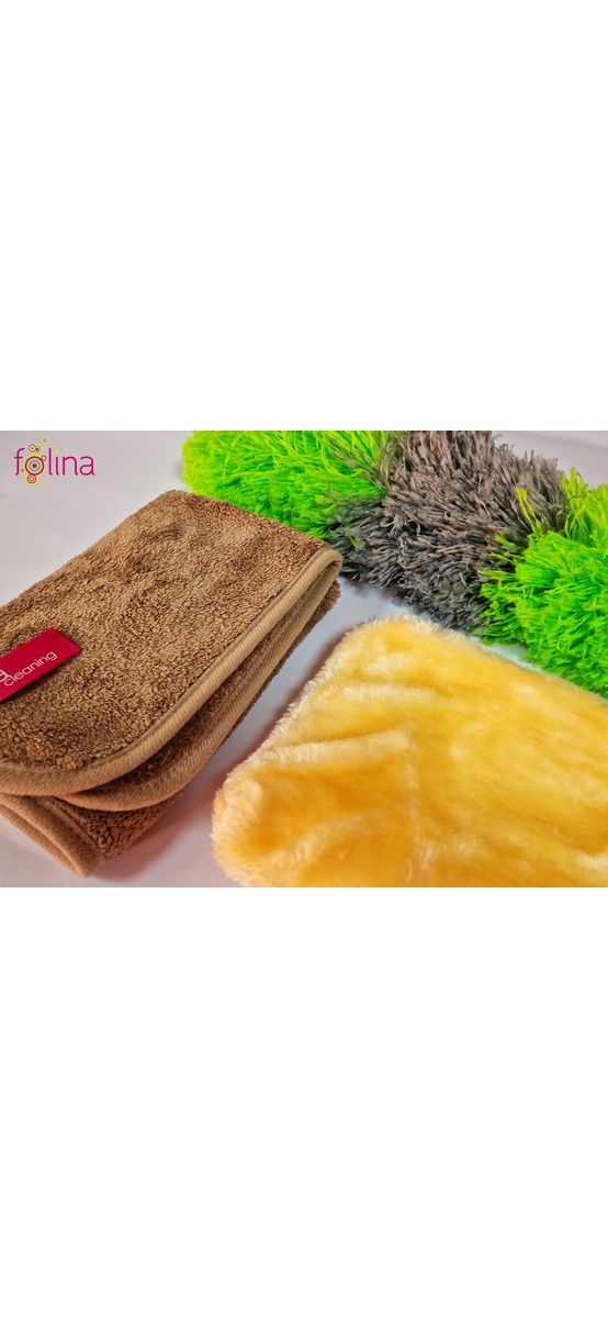 Set pămătuf, lavetă microfibră, mănuşă, pentru ştergerea prafului