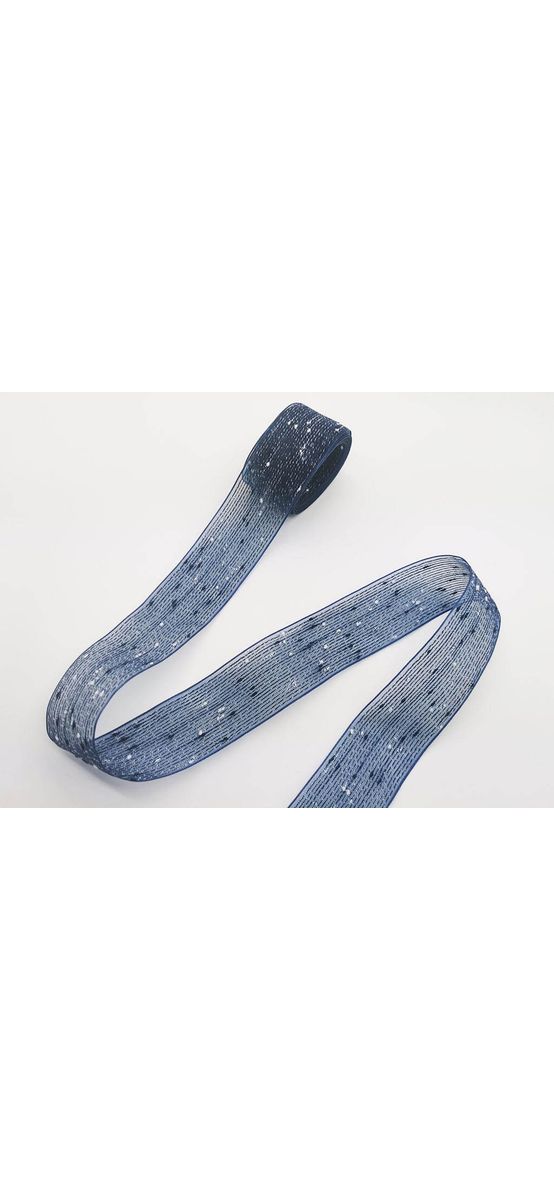 Panglică decorativă, Folina, albastră, transparentă, 4 cmx10 metri