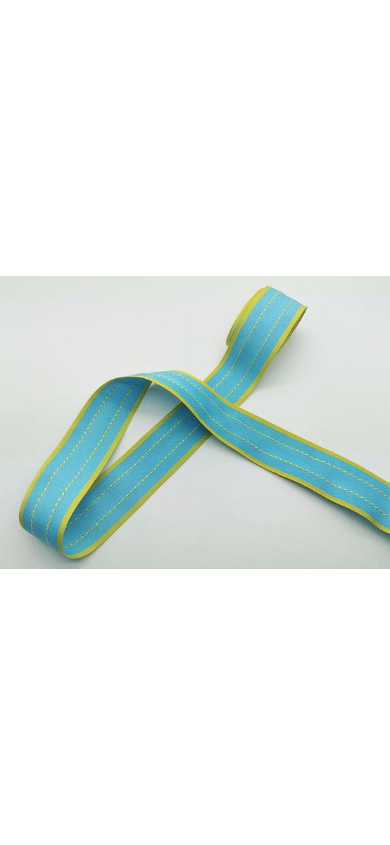 Panglică decorativă bleu, Folina, material textil, 4 cmx10 metri