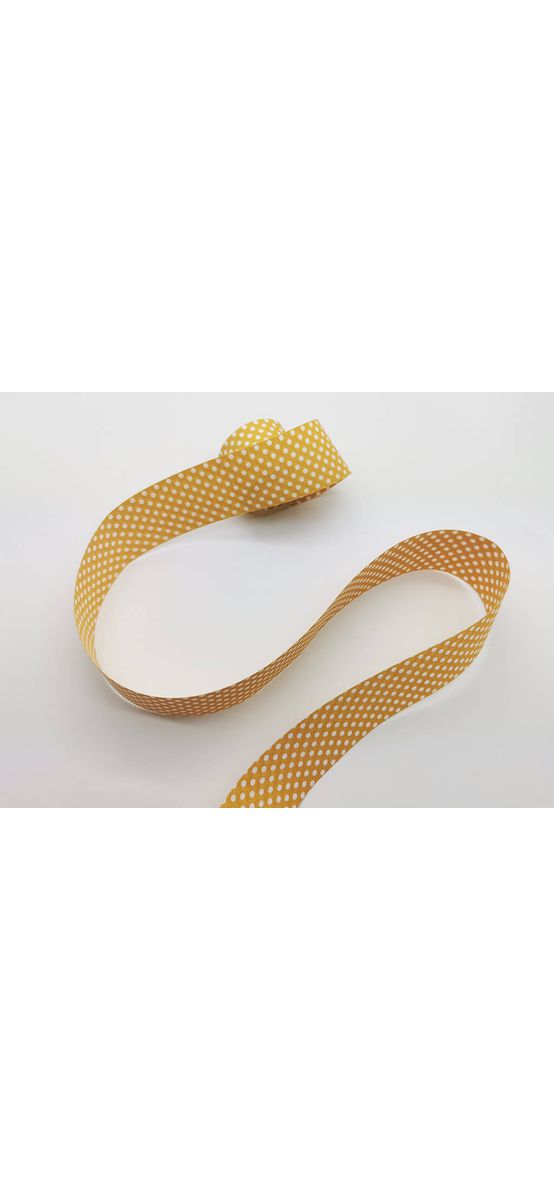 Panglică decorativă, Folina, galbenă cu buline, 4 cmx10 metri