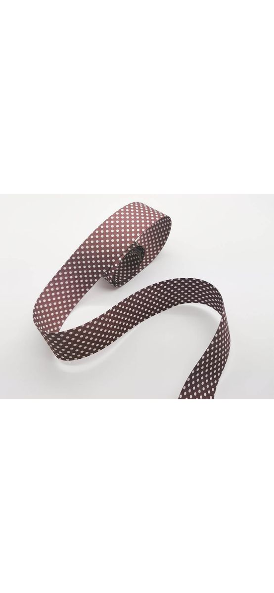 Panglică decorativă, Folina, maro cu buline, 4 cmx10 metri