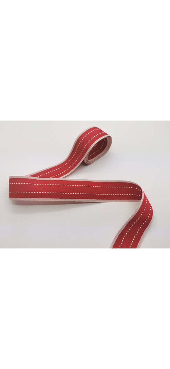 Panglică decorativă roşie, Folina, material textil, 4 cmx10 metri