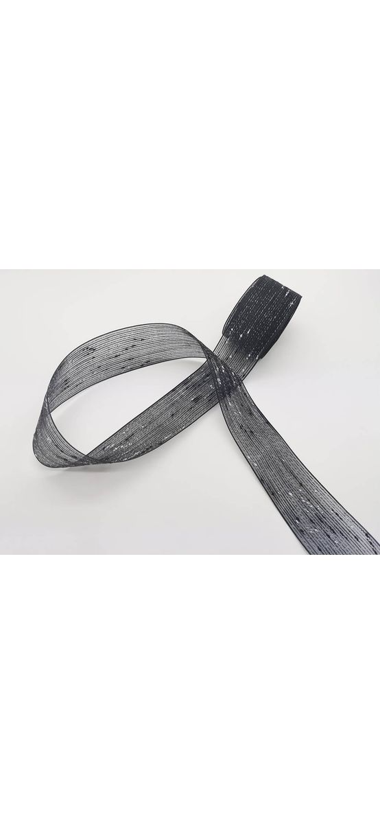 Panglică decorativă, Folina, neagră, transparentă, 4 cmx10 metri
