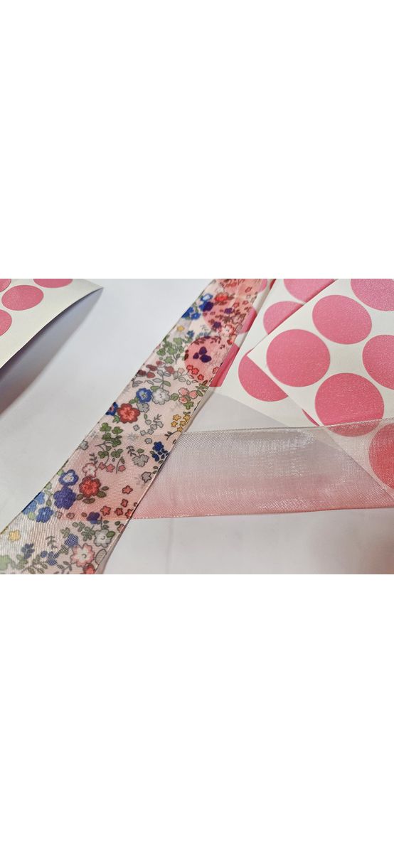 Buline autoadezive roz glitter, washi tape şi panglici pentru ambalaj cadou, crafturi şi artizanat