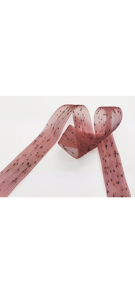 Panglică decorativă, Folina, vişinie, transparentă, 4 cmx10 metri