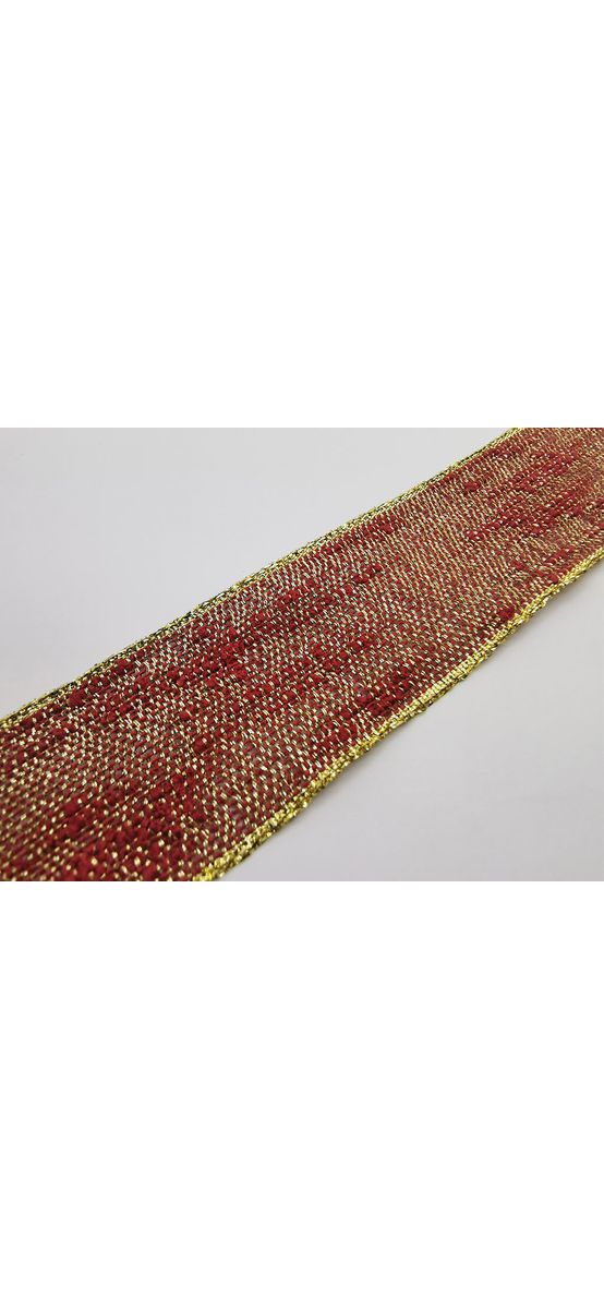 Panglică decorativă, Folina, vişinie cu detalii aurii, 4 cmx10 metri
