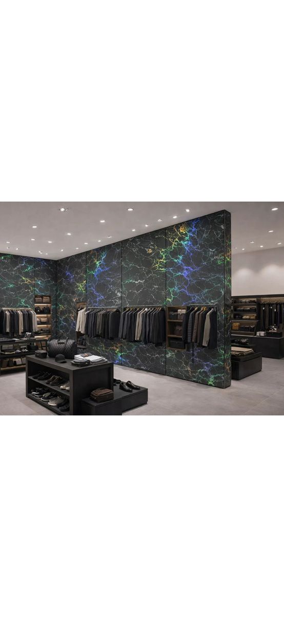 Autocolant marmură gri cu efect holografic, Magic Marble - 75x250 cm