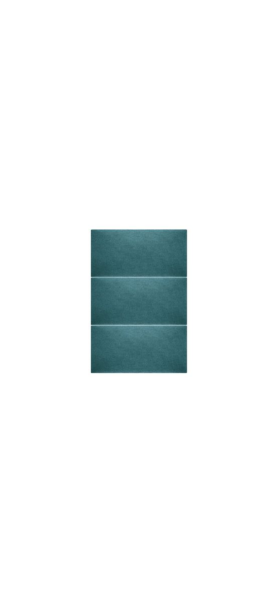 Set 7 panouri decorative tapiţate turcoaz, Mollis M12, formă dreptunghiulară, 30x60cm, cu bandă dublu-adezivă inclusă