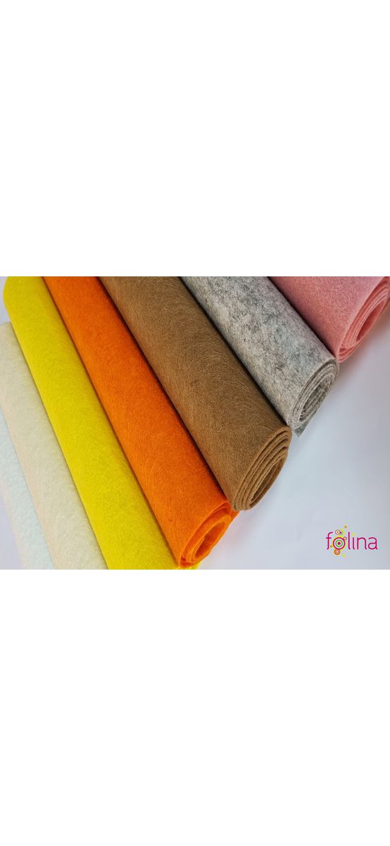 Set 13 role pâslă colorată, 1 mm grosime, pentru artizanat şi crafturi, role de 30x100cm