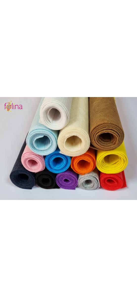 Set 13 role pâslă colorată, 1 mm grosime, pentru artizanat şi crafturi, role de 30x100cm