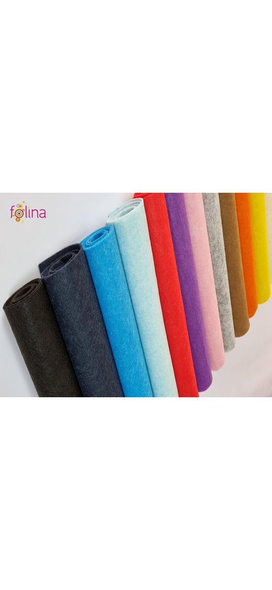 Set 13 role pâslă colorată, 1 mm grosime, pentru artizanat şi crafturi, role de 30x100cm
