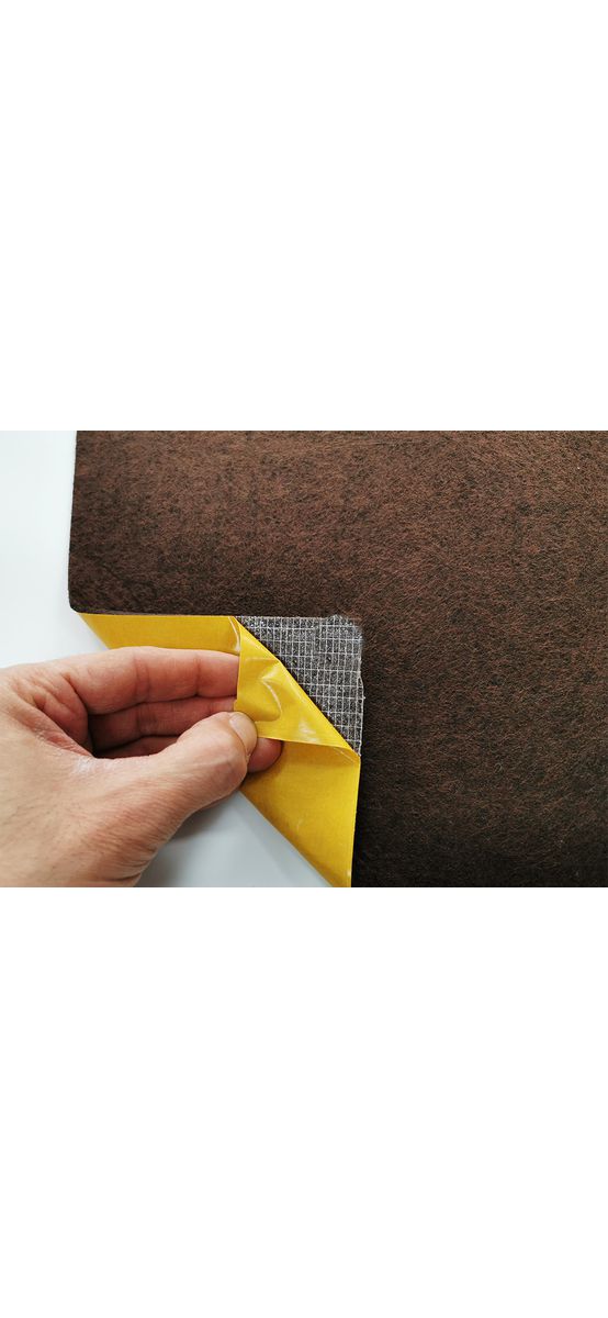 Fetru la metru, pâslă maro, autoadezivă, cu grosime de 3 mm, 100 cm lățime