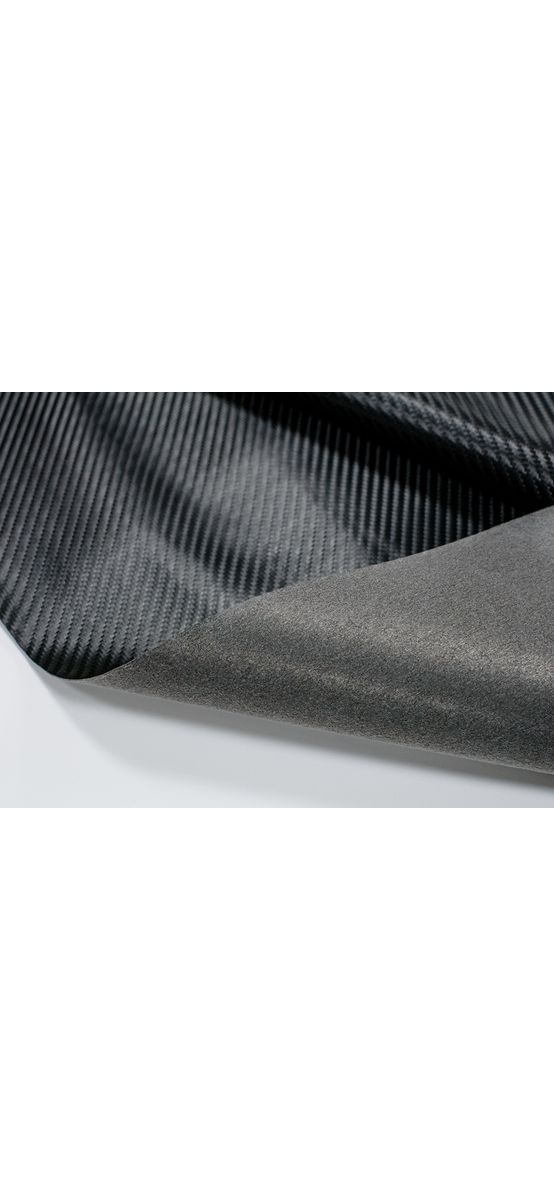 Piele artificială neagră embosată tip carbon 3D pe suport textil din microfibră, fară adeziv, 138 cm lațime