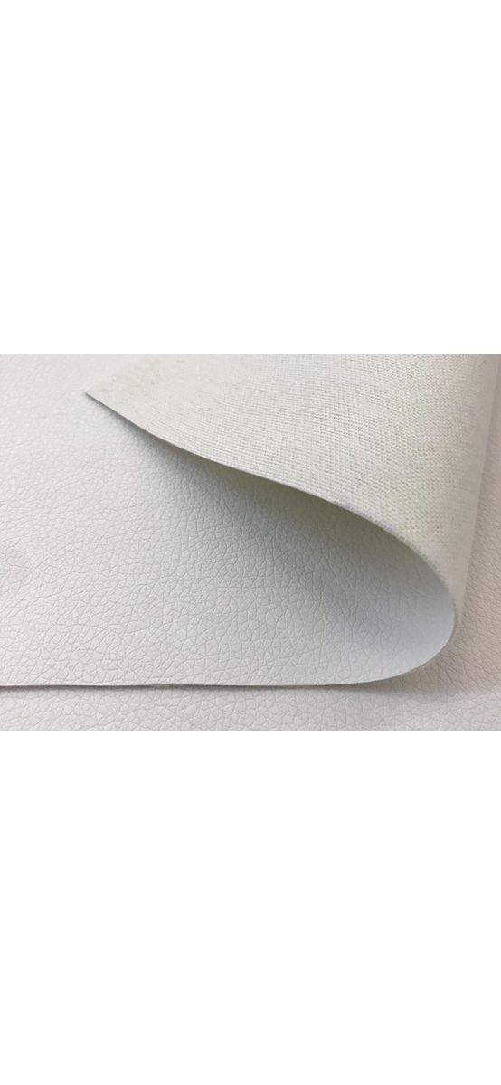 Piele ecologică albă cu aspect natural, moale și flexibilă, fără adeziv, grosime 0,8 mm, lățime 140 cm