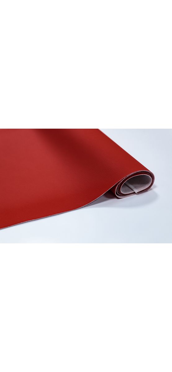 Piele ecologică autoadezivă culoare roșie, aspect natural, moale și flexibilă, grosime 0,8 mm, lățime 137 cm