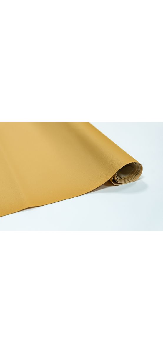 Piele ecologică culoare galben narcisă cu aspect natural, moale și flexibilă, fără adeziv, grosime 0,8 mm, lățime 140 cm