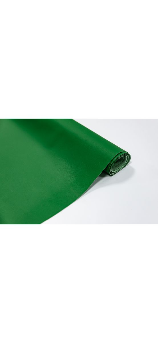 Piele ecologică culoare verde cu aspect natural, moale și flexibilă, fără adeziv, grosime 0,8 mm, lățime 140 cm