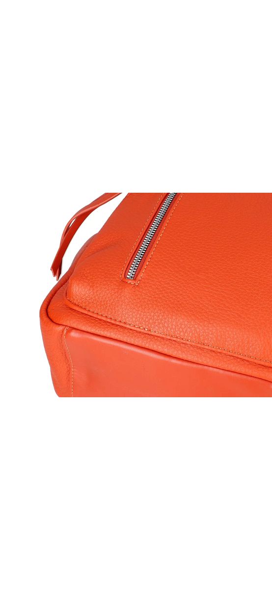 Piele ecologică culoare portocaliu cărămiziu cu aspect natural, moale și flexibilă, fără adeziv, grosime 0,8 mm, lățime 137 cm