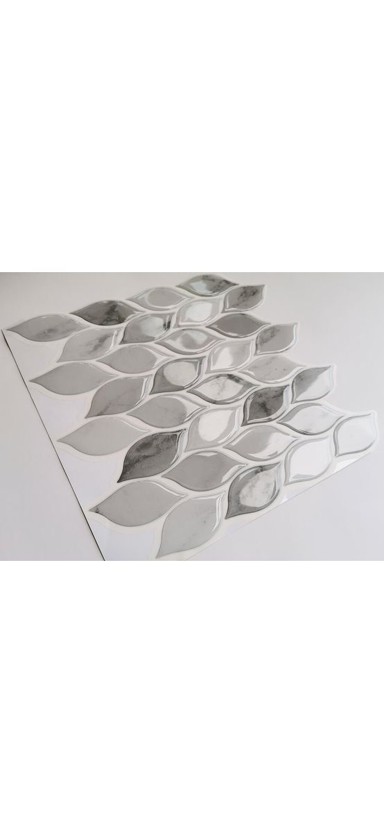Faianţă autoadezivă 3D Smart Tiles, Folina, Leaf gri - set 10 plăci