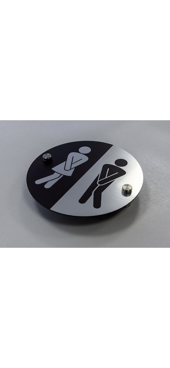 Plăcuță indicatoare pentru toaletă,din bond dimensiune 15x15 cm, distanțiere incluse