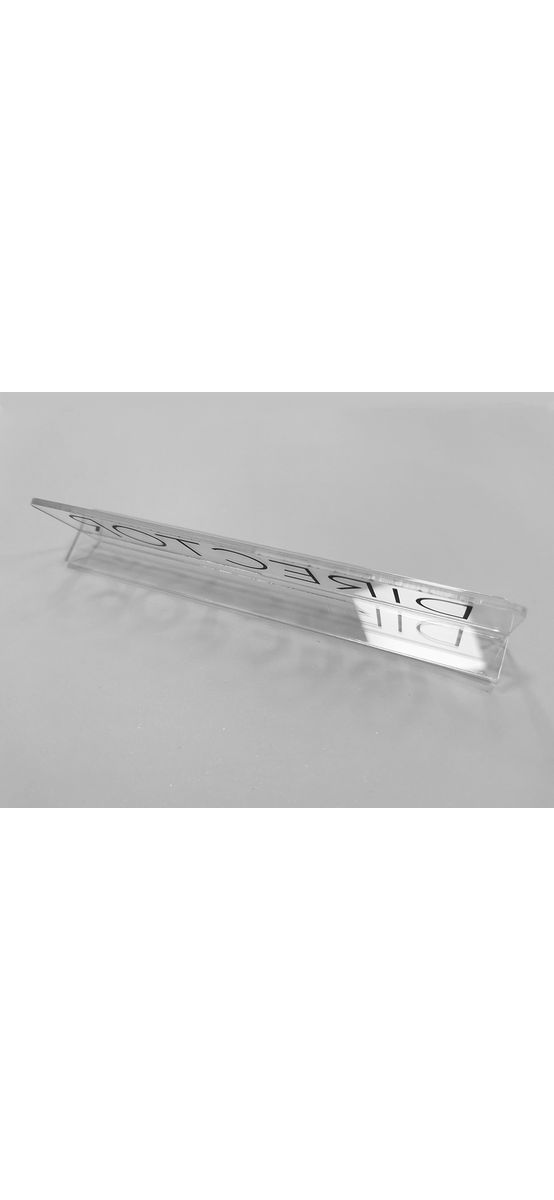 Plăcuță pentru birou, model din acril transparent cu text personalizat, 20x5 cm