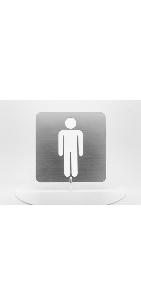 Plăcuță indicatoare toaletă bărbaţi, decupată în bond, 10x10 cm