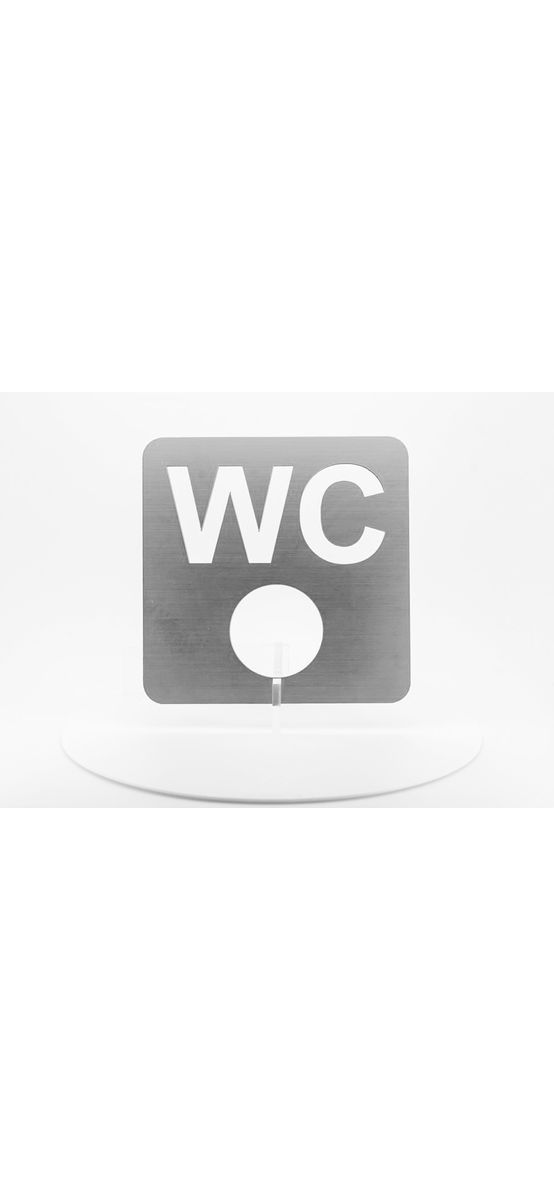 Plăcuță indicatoare WC, pentru toaletă,din bond dimensiune 10x10 cm