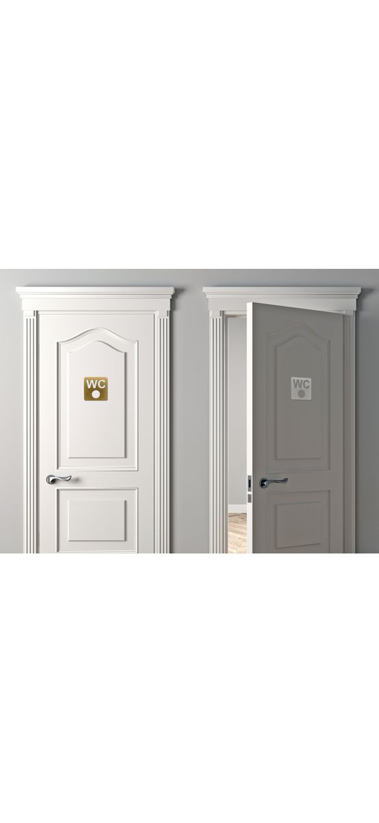 Plăcuță indicatoare WC, pentru toaletă,din bond dimensiune 10x10 cm