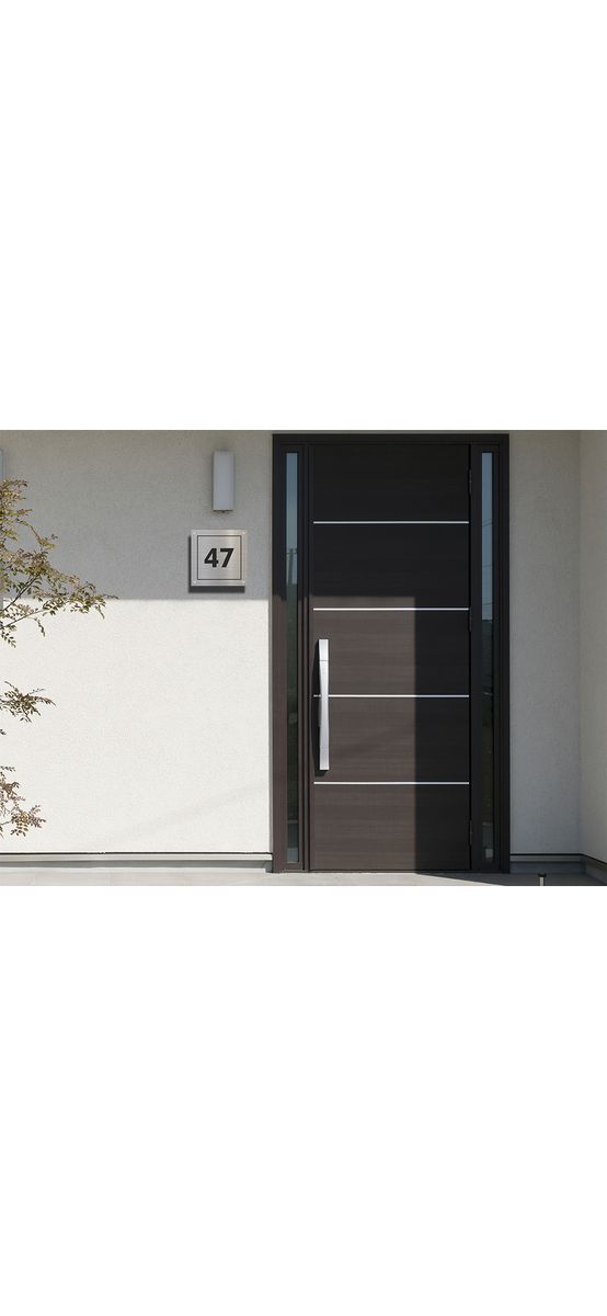 Plăcuţă număr casă, din bond argintiu mat, personalizată prin gravare, cu 4 distanțiere incluse
