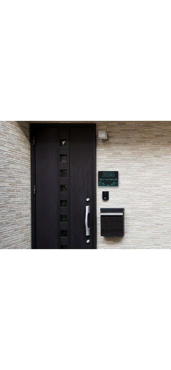 Plăcuţă Modern, cu număr și/sau adresă casă, model print UV, cu text personalizat