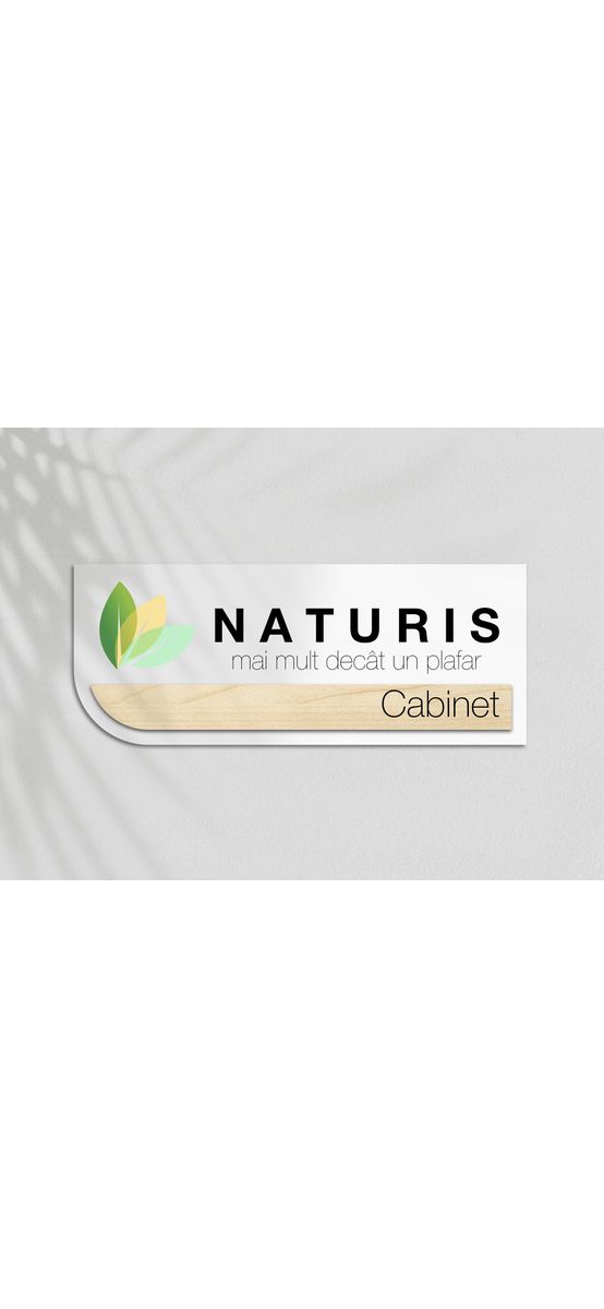 Placuță modernă personalizată cu print UV ideală pentru firme, birouri, spații comerciale sau instituții, 30x12 cm